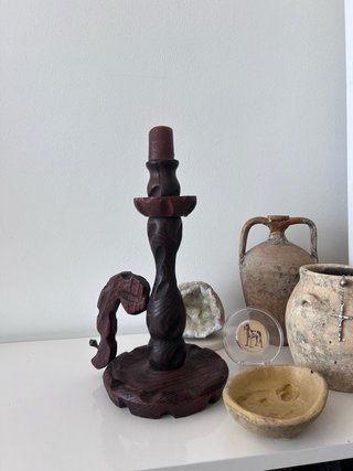 Antiguo candelabro brutalista 1960 handmade