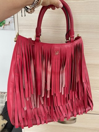Bolso CH Carolina Herrera flecos rojo