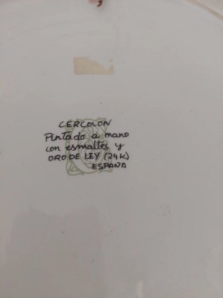 Conjunto Cerámica Artística Cercolón Azul Dorado