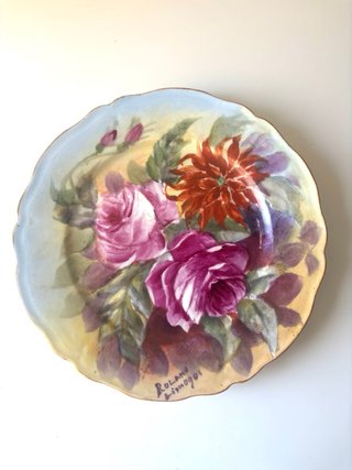 Plato Limoges pintado a mano
