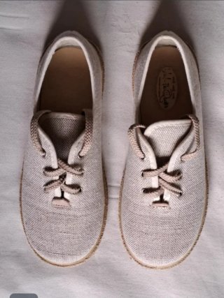 Zapatillas Lino Crudo Unisex Talla 33