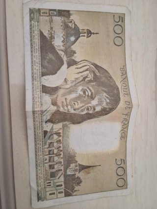 500 Francos Franceses - Billete Antiguo