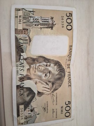 500 Francos Franceses - Billete Antiguo