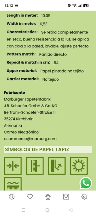 Papel pintado Rasch 10,05m x 0,53m