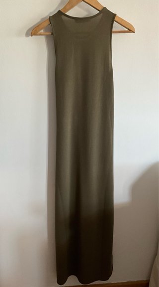 Vestido Mango nudo verde kaki Talla S