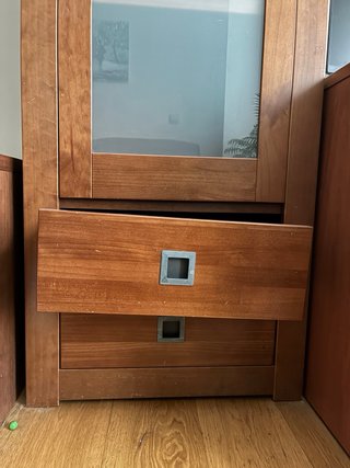 Vitrina de madera y cristal