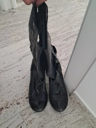 Botas de tacón marrón oscuro