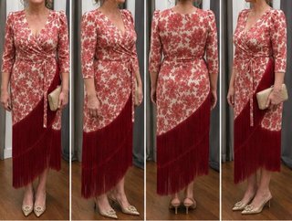 Vestido elegante Juan Marcos 3067 burdeos