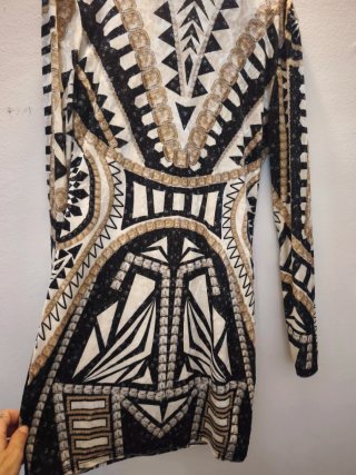 Vestido estampado blanco y negro