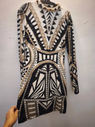 Vestido estampado blanco y negro
