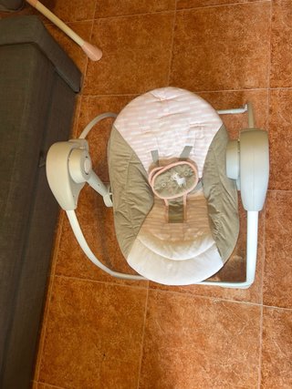 Sedia a Dondolo per Bambini Beige e Rosa