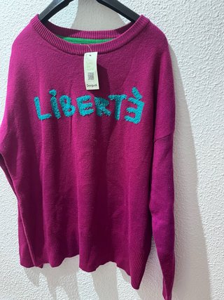 Jersey Desigual fucsia y verde