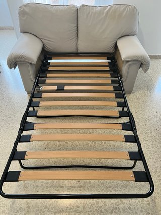 Sofá cama 2 plazas beige 147x90x82