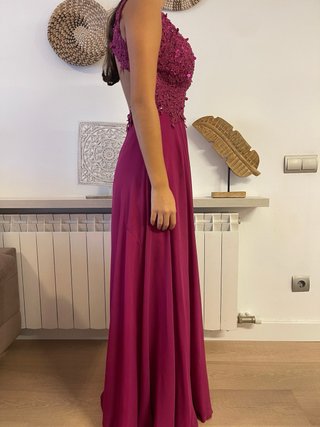 Vestido de fiesta morado talla S,