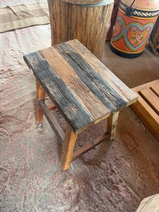 Taburete/Mesita Auxiliar Vintage Madera India
