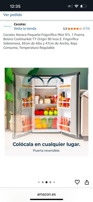Nevera Cecotec Mini 91L Inox