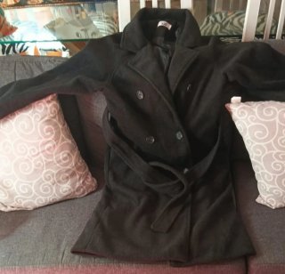 Abrigo Pieces negro talla única