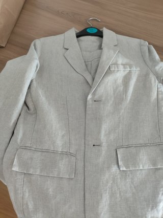 Traje de lino gris para niño T.10