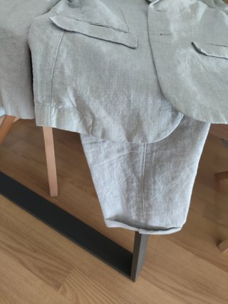 Traje de lino gris para niño T.10