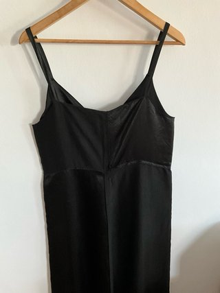 Vestido Zara Satén Negro Talla M