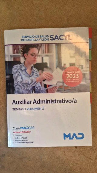 3 Volumenes Auxiliar Administrativo SACYL 2023 MAD