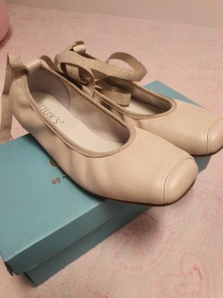 Bailarinas AUX'S niña beige y doradas