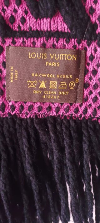 Bufanda Louis Vuitton Paris Negra y Rosa