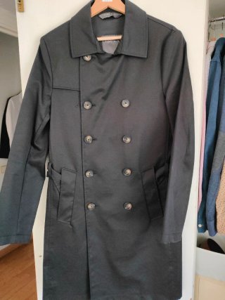 Gabardina Zara Man Negra Talla M