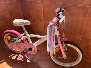 Bici infantil 16 rosa y blanca