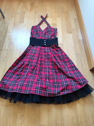 Vestido Tartán Rojo y Negro