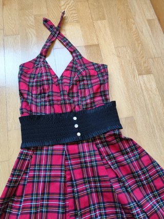 Vestido Tartán Rojo y Negro
