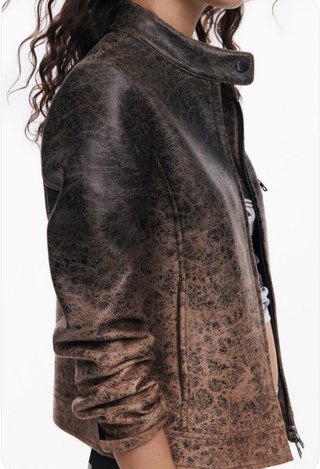 Chaqueta Desigual Piel Sintética Desgastada