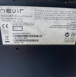 Televisión Nevir LED 22 TDT HD y DVD con soporte