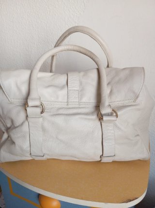 Bolso de piel blanco Zara