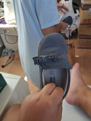 Mocasines azules y grises talla 27