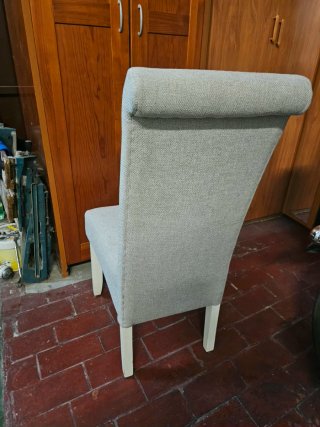 Juego sillas de comedor tela y madera