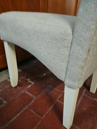 Juego sillas de comedor tela y madera