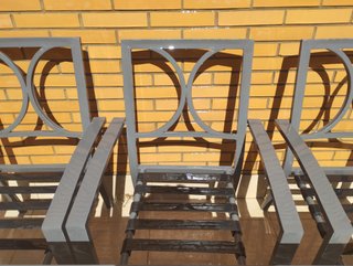 Mesa de jardín metálica y 6 sillas