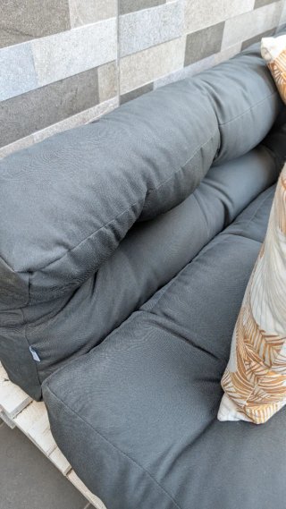 Conjunto sillones palets exterior 120x120cm.