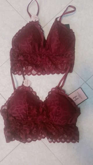 2 Sujetadores Encaje H Rojo