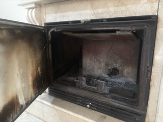 Chimenea de Mármol Beige y Negro