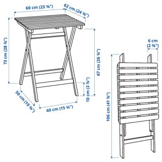 Mesa plegable de madera para terraza