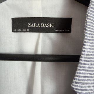 Blazer Lino y Algodón Zara - Estampado Milrayas. L