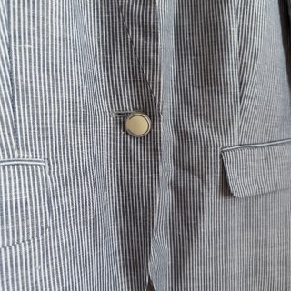 Blazer Lino y Algodón Zara - Estampado Milrayas. L