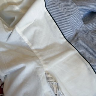 Blazer Lino y Algodón Zara - Estampado Milrayas. L
