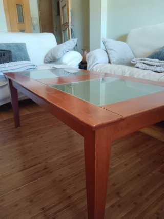 Mesa de centro madera y cristal