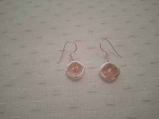 Pendientes Plata Cuarzo Rosa