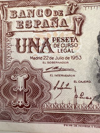 2 Billetes 1 Peseta 1953 Banco de España