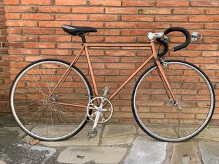 Bicicleta piñón fijo. Pintada cobre