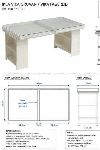 Escritorio blanco IKEA madera cristal modelo VIKA